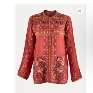 Johnny Was Dusty Cedar Dover Embroidered Blouse